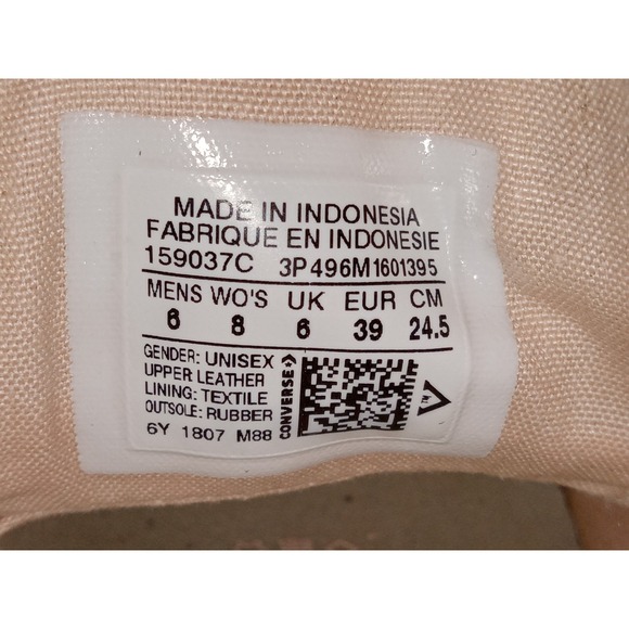 Converse All Star Lace Up Leather Sneaker Size W8/M6 Cap Toe Pink Streetwear - Picture 7 of 9